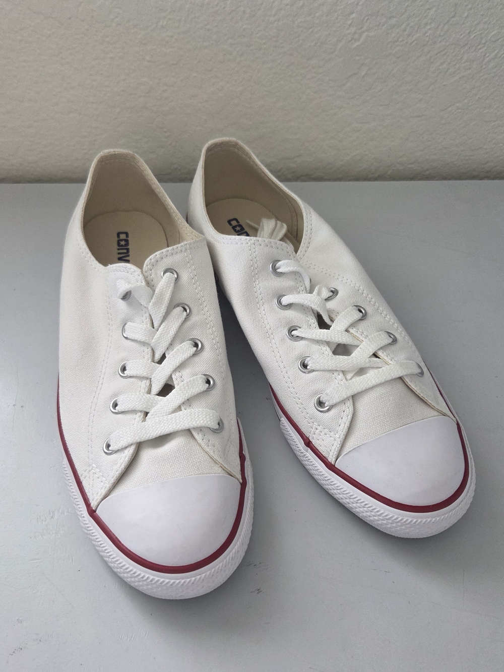 Converse  Canvas Low Top Sneakers with Red Stripe